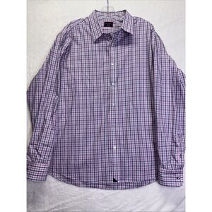 UNTUCKit Blue Pink Plaid Long Sleeve Button Down Casual Dress Shirt Men's XL